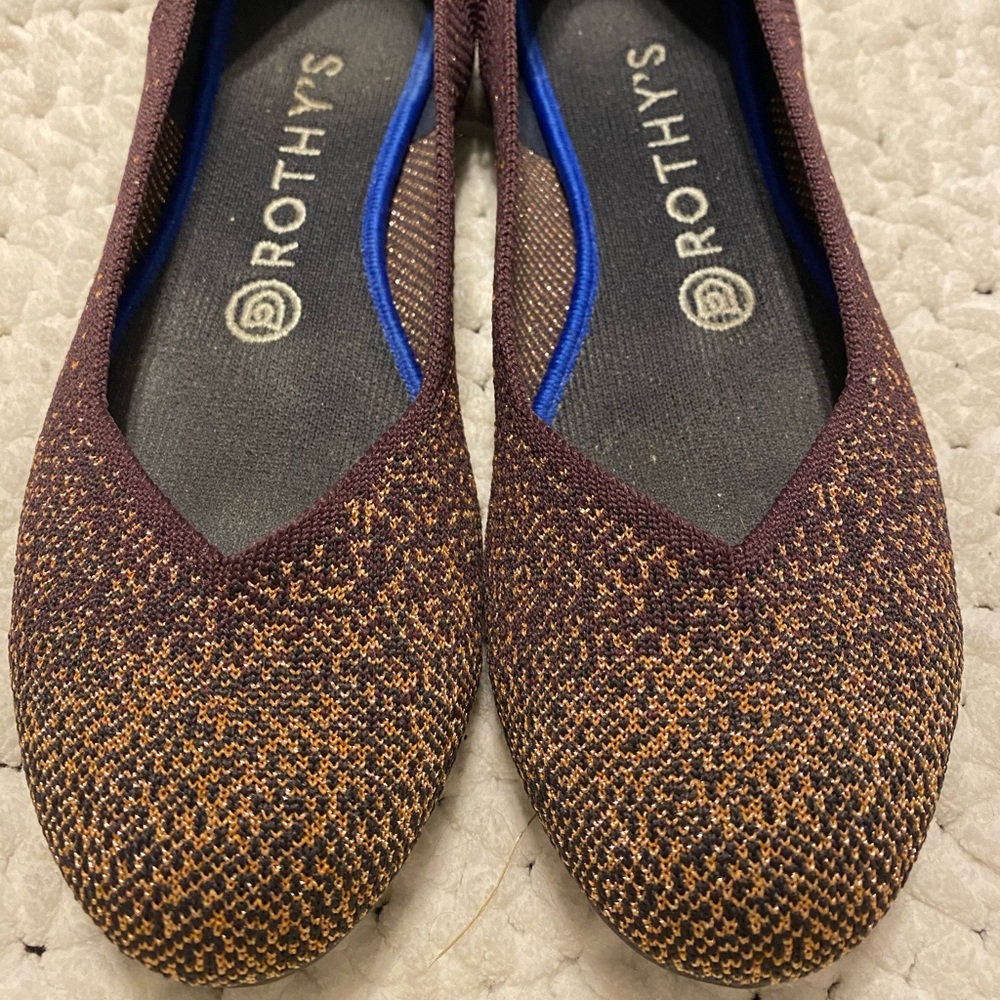 Eggplant 🍆 Metallic flats - Size 7.5